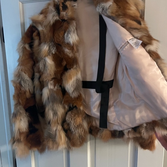 RARE Za DIG & VOLTAIRE Liam Deluxe Real Fox Fur Patchwork Jacket In Beige - Picture 5 of 9